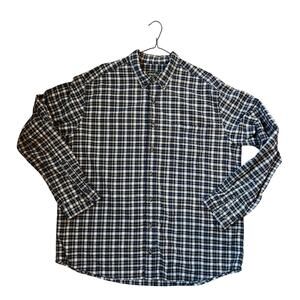 Eddie Bauer Navy and Gray check, button down, casual shirt, men's size TALL XL